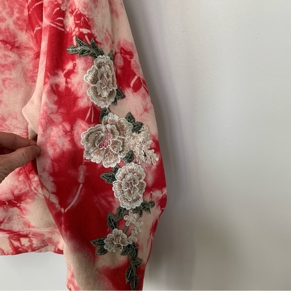 Civil Regime Tie Dye and Floral Embroidery Hoodie Size L - Picture 5 of 10